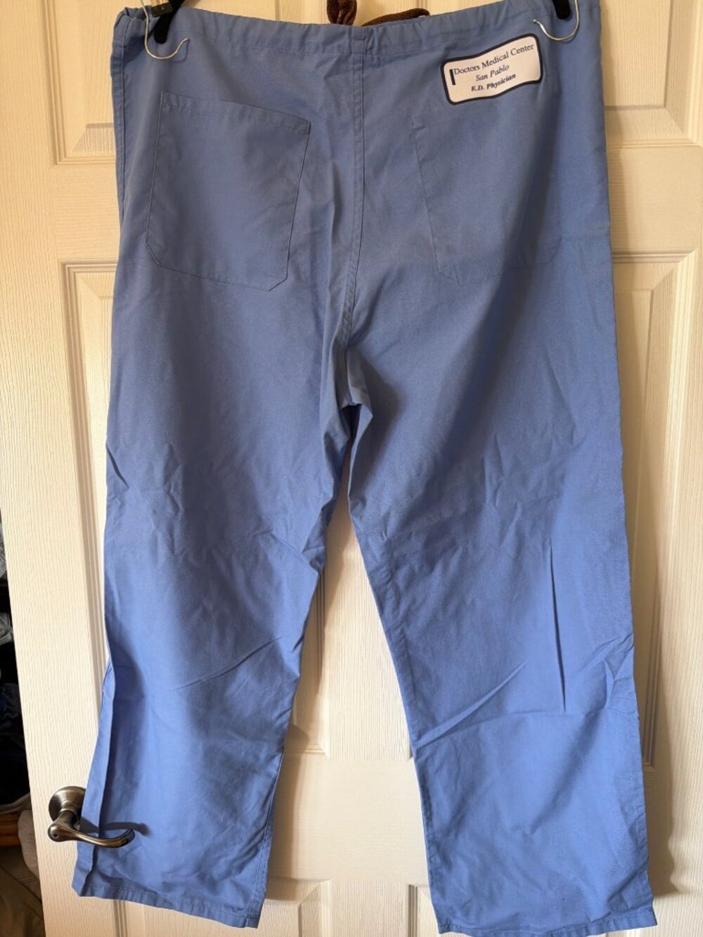 Doctors Medical Center San Pablo Blue Scrub Pants With Drawstring Waist M - Picture 2 of 4